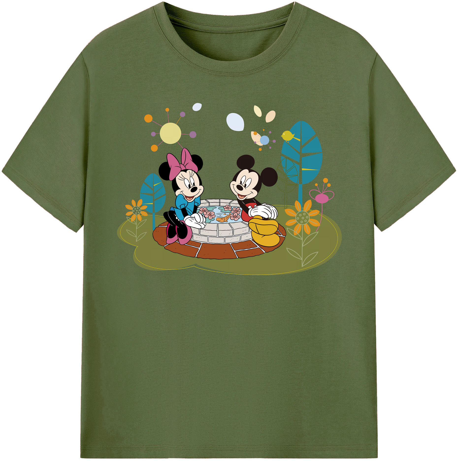 （画像用） ミッキーマウス Mickey Mouse 綿100％半袖Tシャツ（フロントプリント）